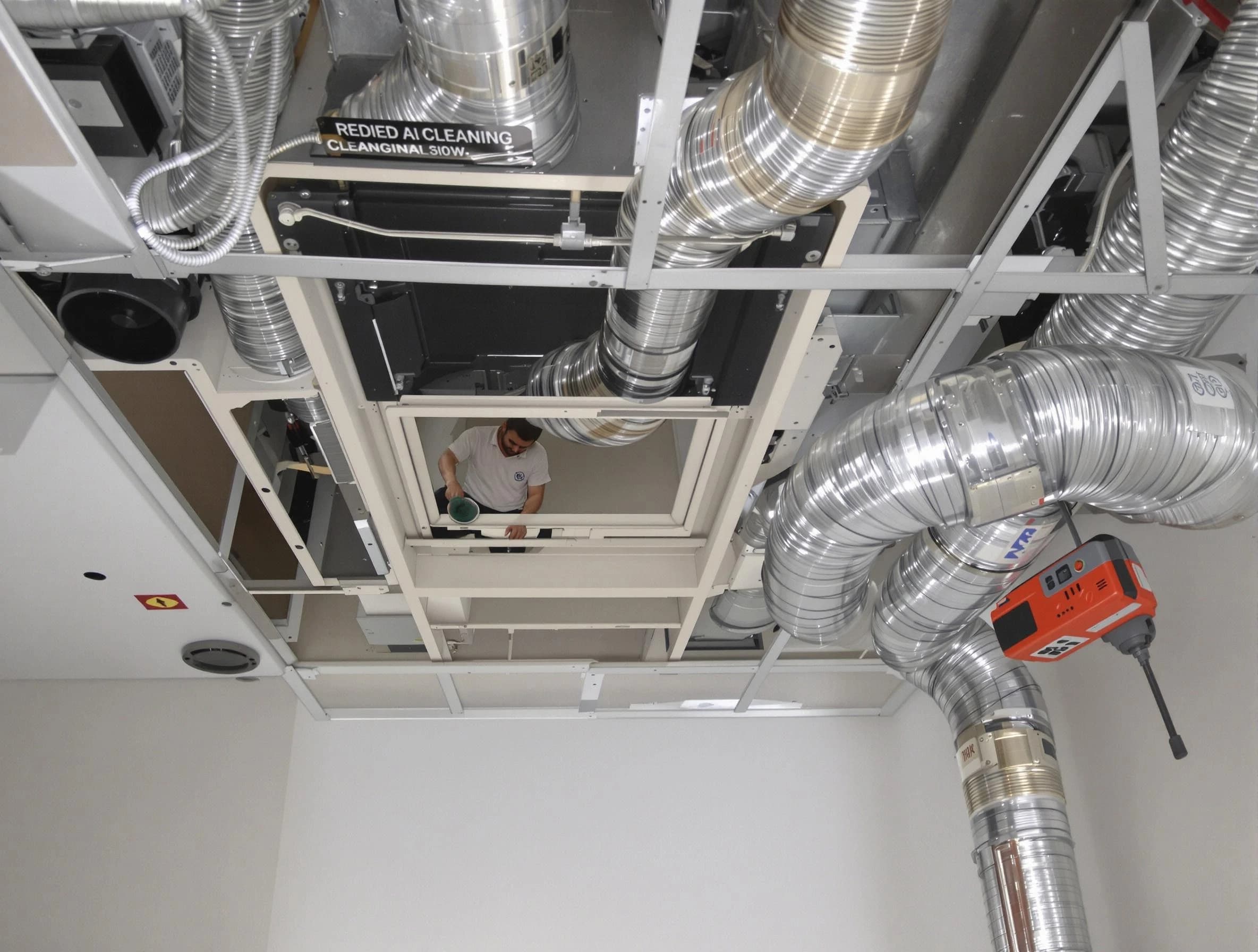Heber Air Duct Cleaning technician performing detailed central duct system cleaning in Heber