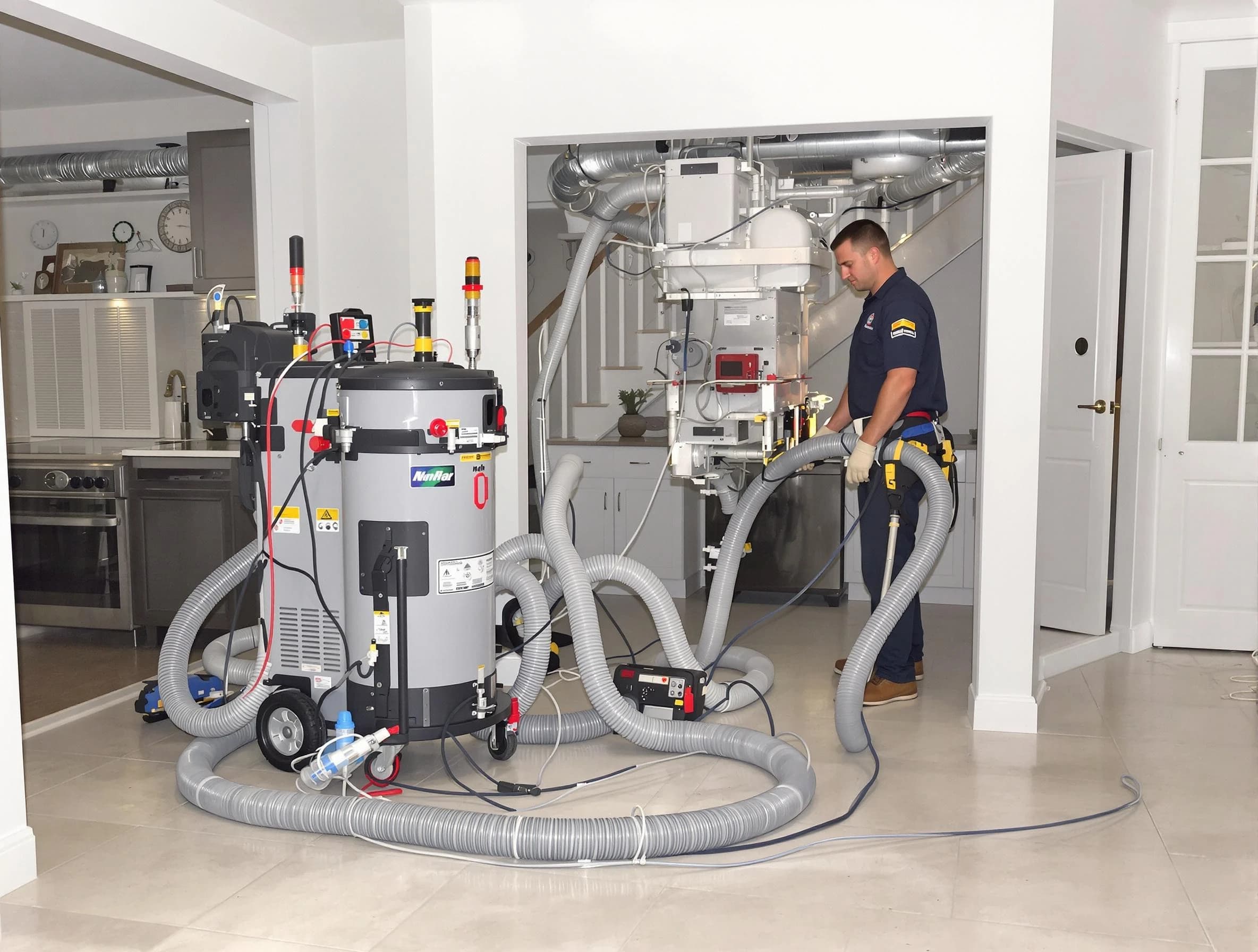Heber Air Duct Cleaning technician operating negative pressure cleaning equipment for thorough duct maintenance in Heber