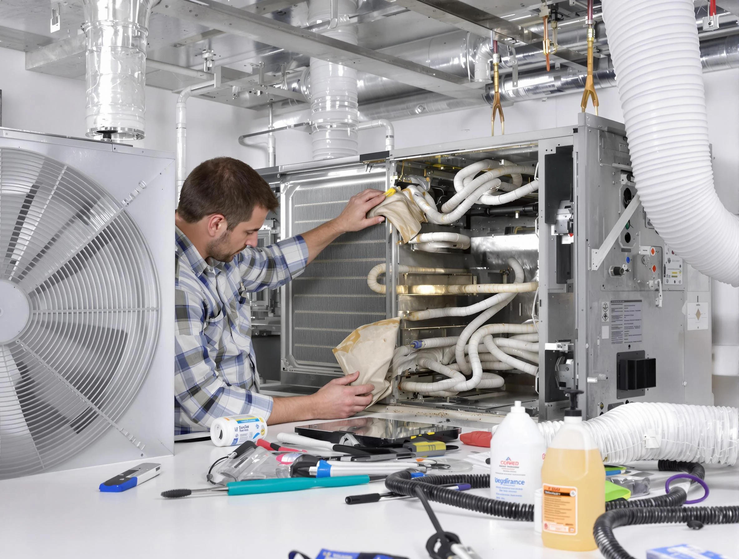 Heber Air Duct Cleaning specialist performing precision AC coil cleaning in Heber