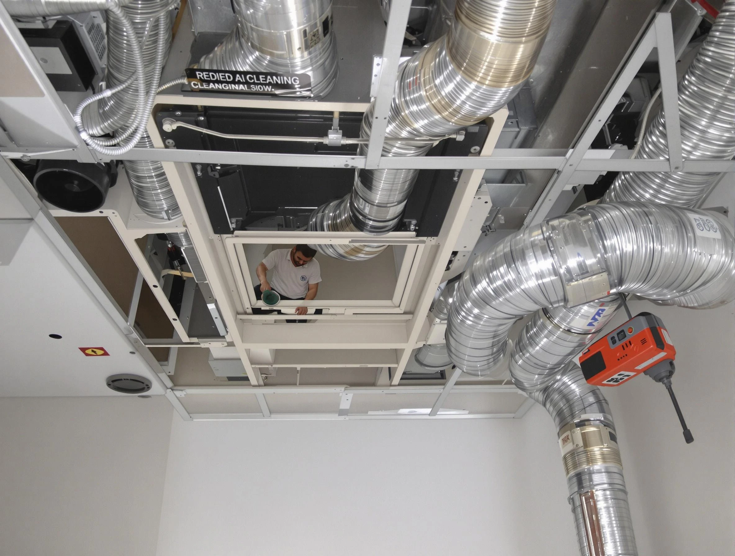 Heber Air Duct Cleaning technician performing detailed central duct system cleaning in Heber